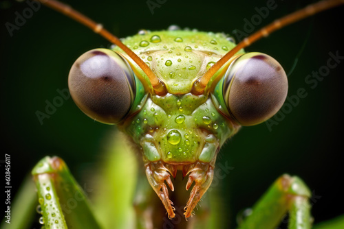 Macro photo of a praying Mantis Face © Florian