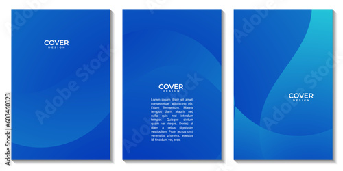 abstract flyers design with blue wave gradient background