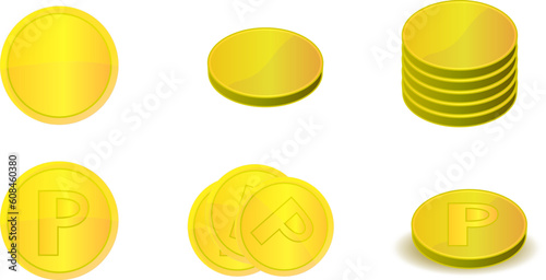 金のコインのイラスト