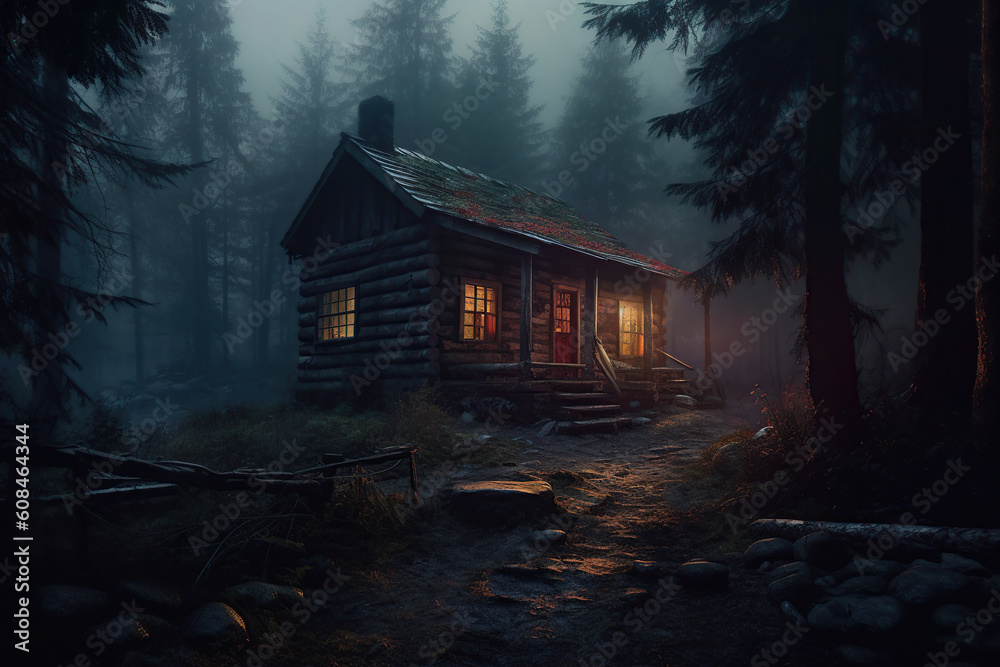house in the woods generative ai