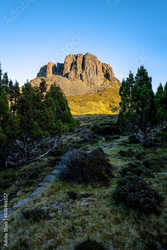 Morning sun on the mountain photo