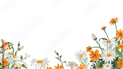 Frame of Yellow Flowers Seamless Patterns