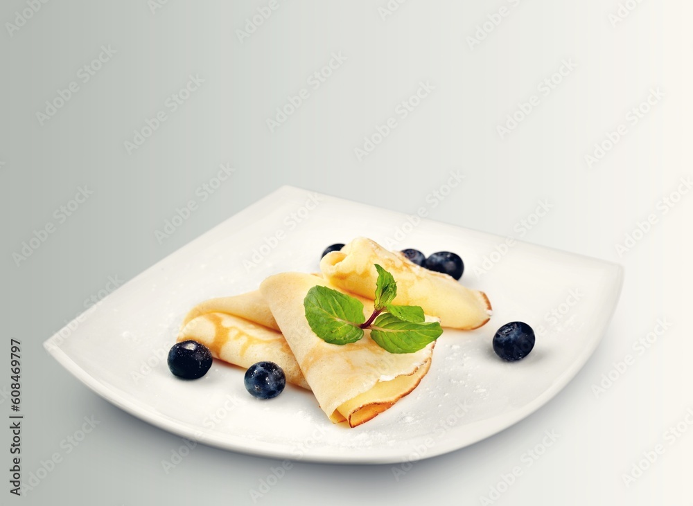 Crepes tasty fresh dish. Homemade concept Crepes tasty fresh dish. Homemade concept