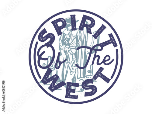 cowboy illustration wild west graphic rodeo design outlaw vintage bad land