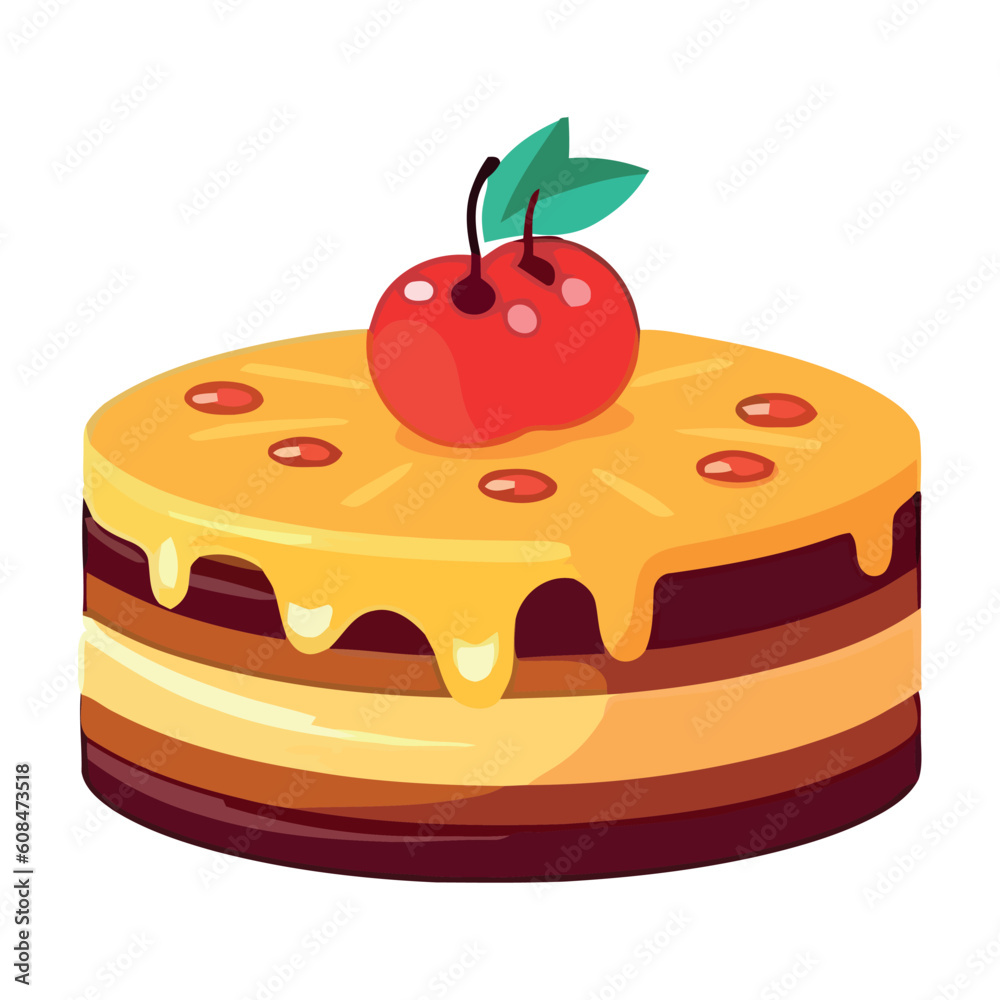 Sweet berry cheesecake with fruits and cream