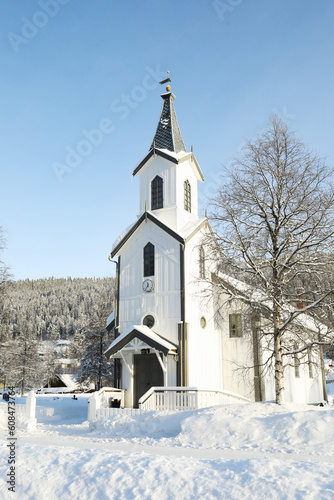 Exterior of beautiful church on winter day