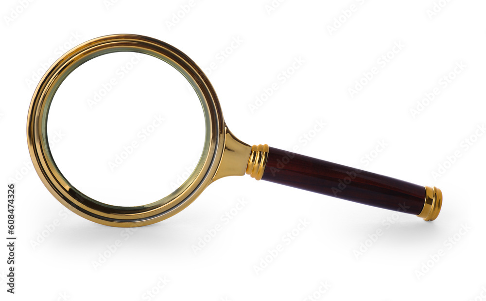 Magnifying glass with handle isolated on white Magnifying glass with handle isolated on white