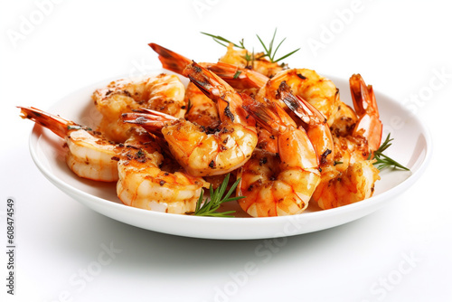 grilled shrimp on a plate photo
