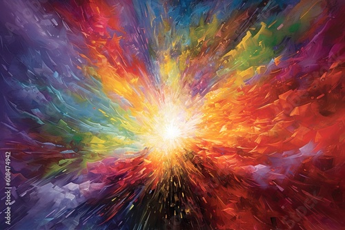 Explosion of colored powder isolated on black background. Abstract colored background, isolate on white background, image ai midjourney generated