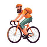 man cycling with speed, vector illustration design