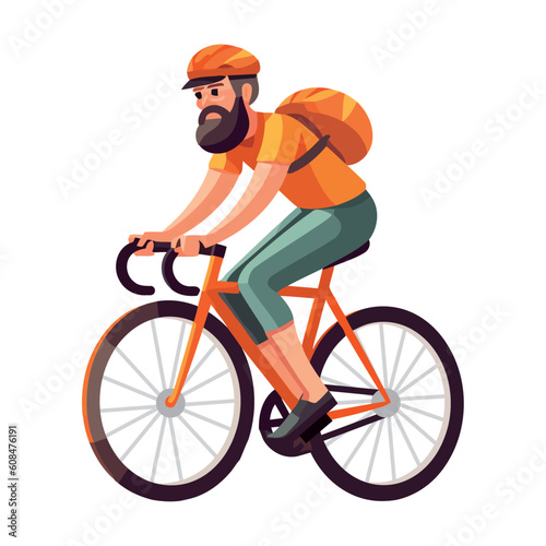 man cycling with speed, vector illustration design © Gstudio