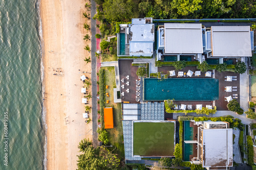 Aerial view of Na Jomtien, Pattaya City, Sattahip District, Chon Buri, Thailand