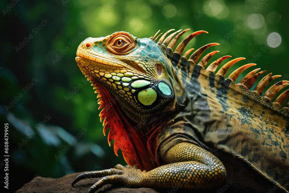 Fototapeta premium iguana on a tree