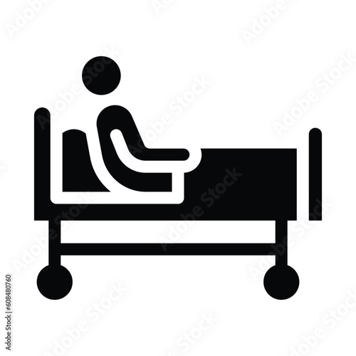 hospital bed glyph icon illustration vector graphic