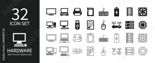 Hardware and computer related icon sets