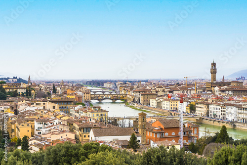 Florence (Firenze) cityscape in Italy. Cppy space.