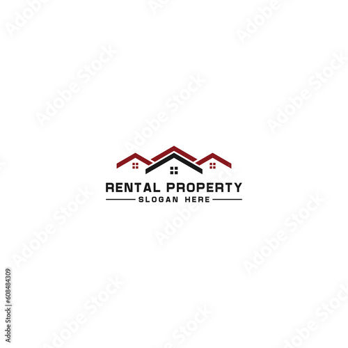 rental property logo template vector in white background