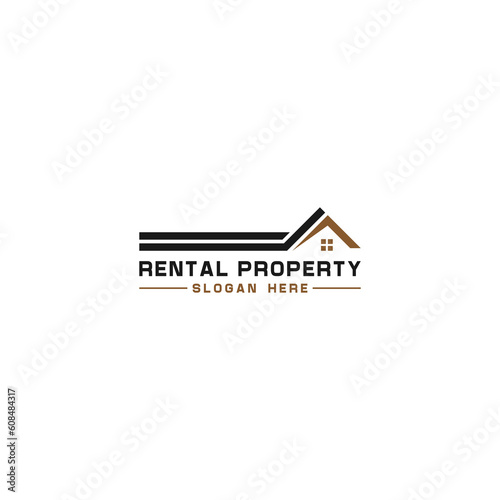 rental property logo template vector in white background