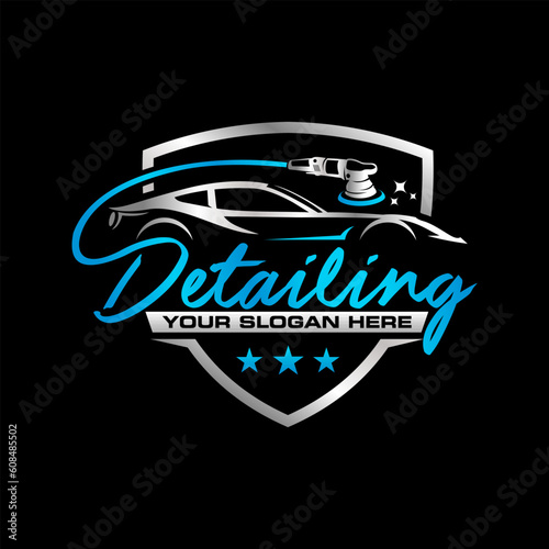 vector graphic of auto detailing service logo design illustration