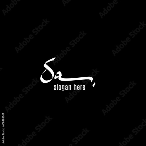 Sa Initial Handwriting Signature Monogram Logo Vector