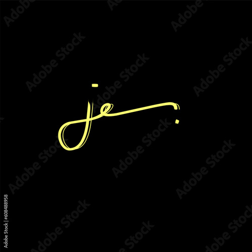 je Initial Handwriting Signature Monogram Logo Vector