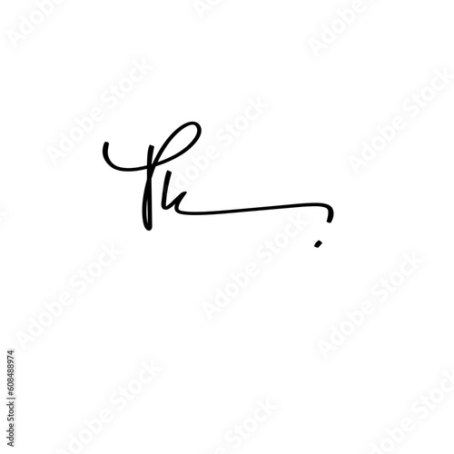 Pk Initial Handwriting Signature Monogram Logo Vector