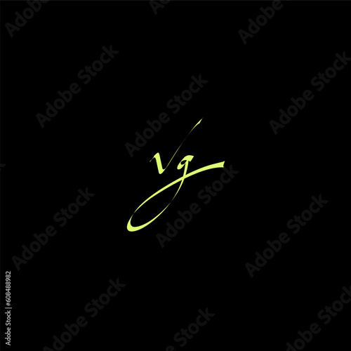 Vg Initial Handwriting Signature Monogram Logo Vector