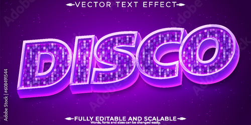 Disco text effect, editable music and party text style