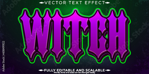 Witch text effect, editable zombie and horror text style