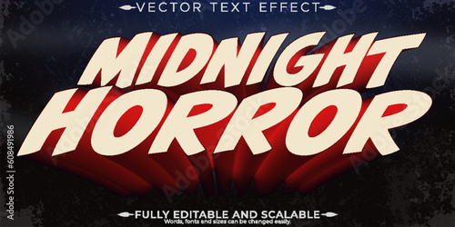 Horror text effect, editable night and scary text style