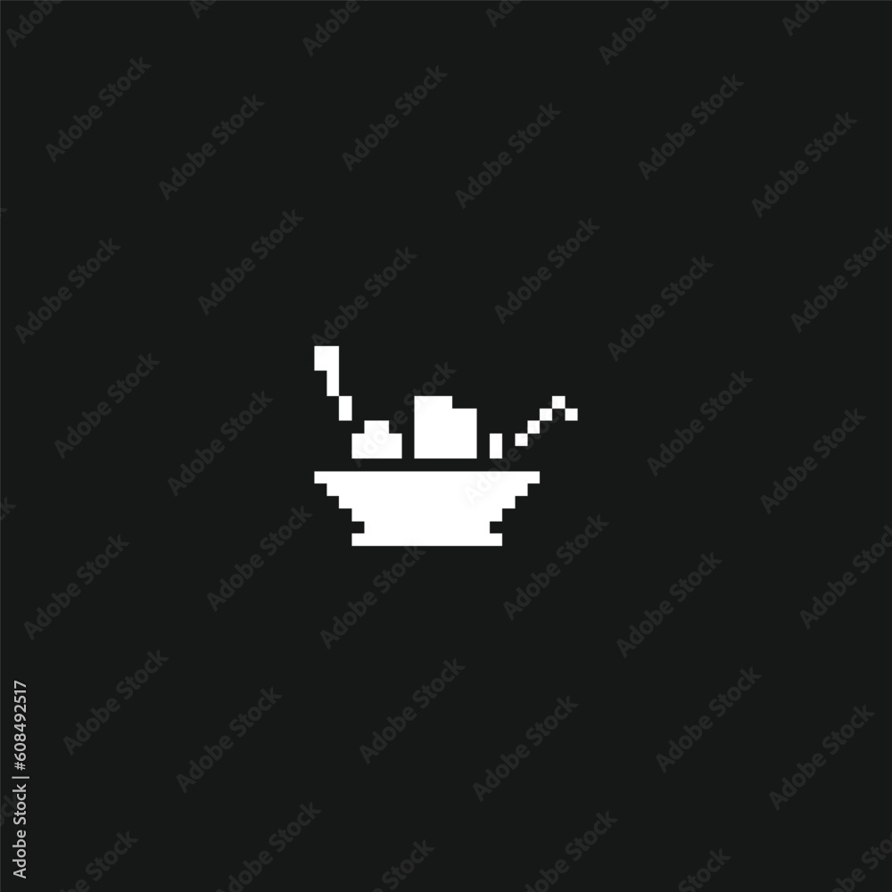 this is beverage icon 1 bit style in pixel art with white color black background ,this item good for presentations,stickers, icons, t shirt design,game asset,logo and your project.