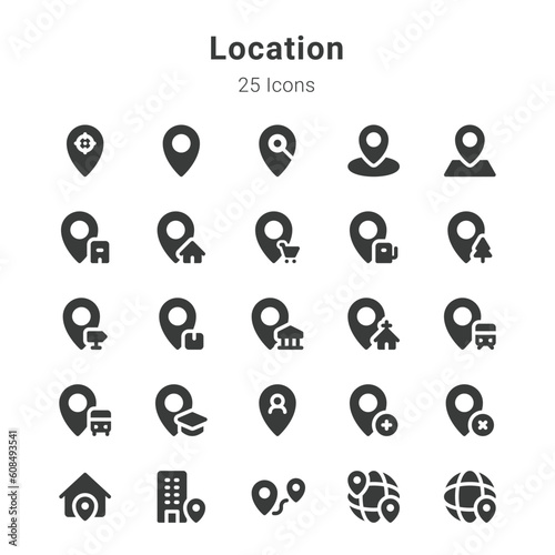 Icons collection on location and related topic