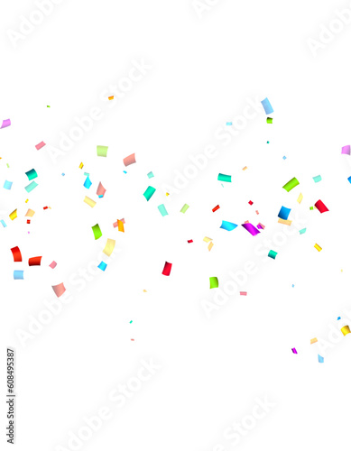 Falling colorful cut out ribbon confetti background.