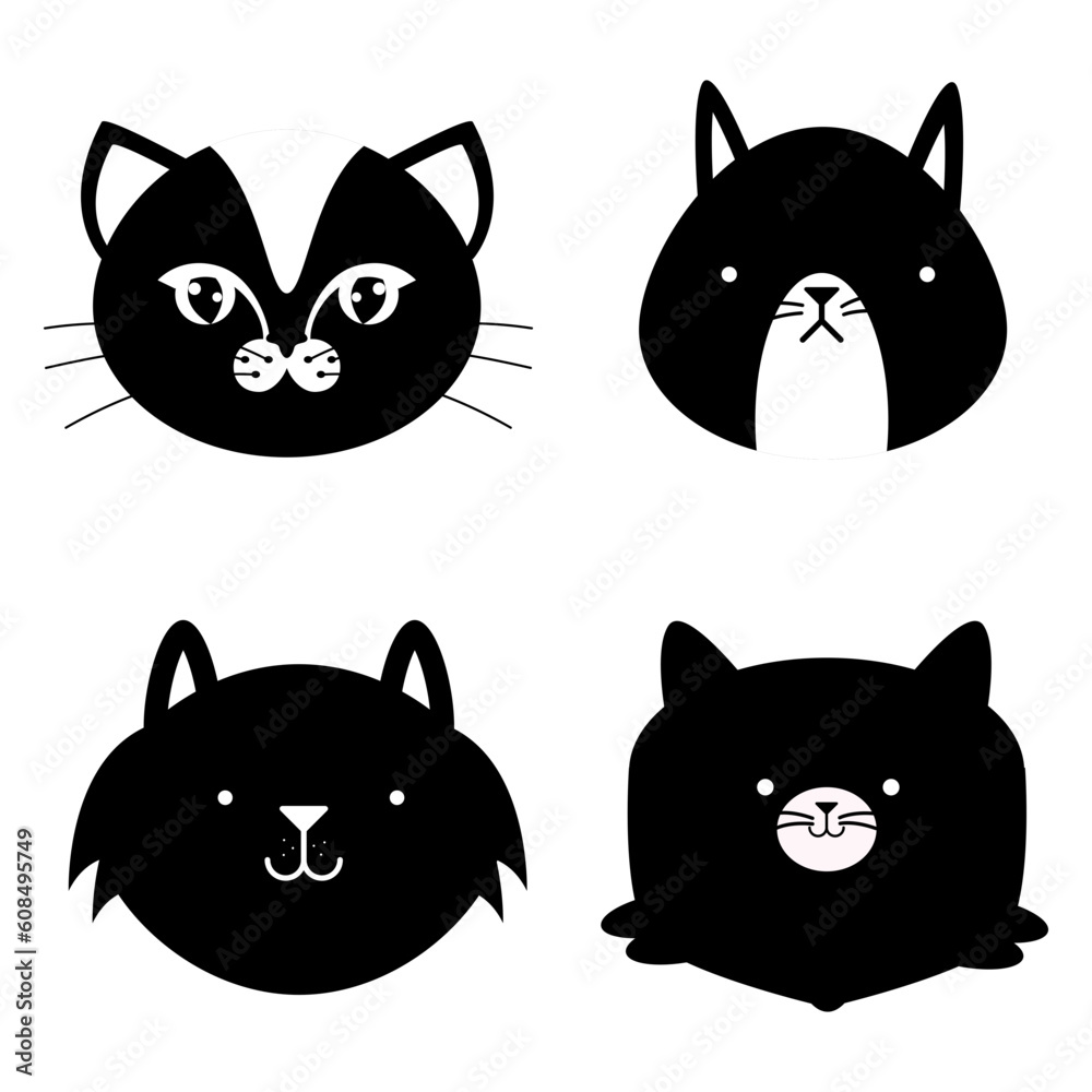 vector design international cat day good for international cat day celebration. flat design. flat illustration.