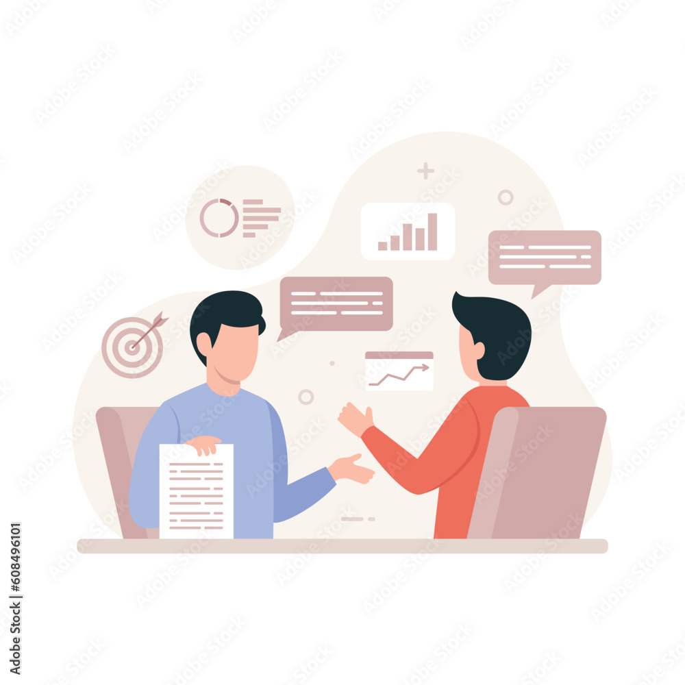 © Freshcare - Professional business adviser provides solutions for business. Expert concept vector illustration