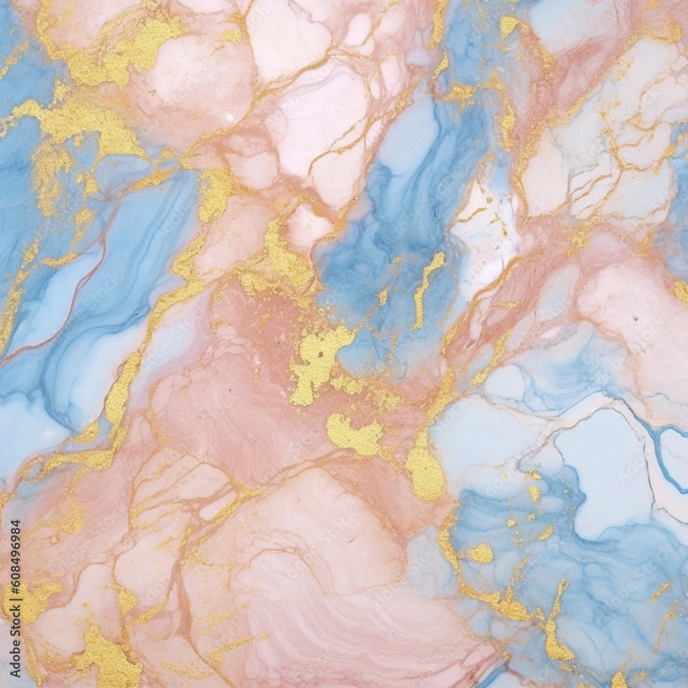 High-res of blue and pink marble texture illustration. Ai Generated
