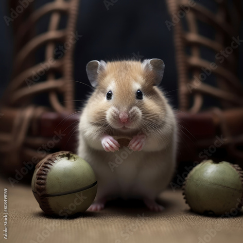 A mouse with baseballs