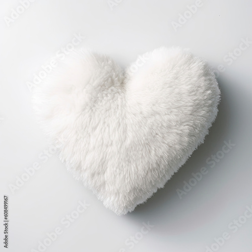 a white furry cushion