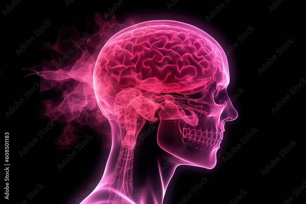 3d rendered anatomy illustration of a human body shape with active brain 3d rendered anatomy illustration of a human body shape with active brain