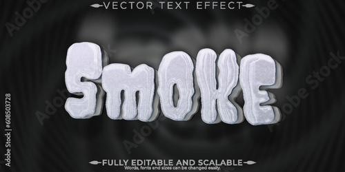 Smoke text effect, editable mist and ghost font style