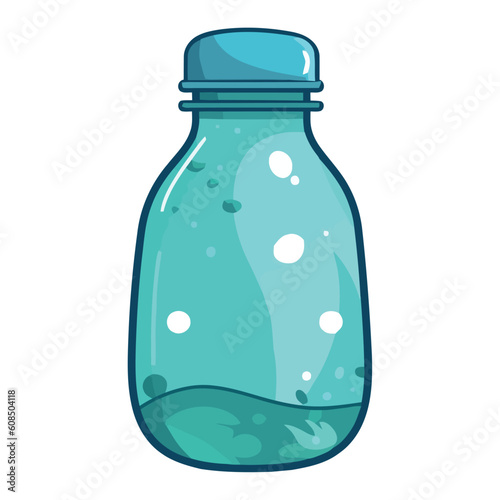 Fresh water bottle with bubbles