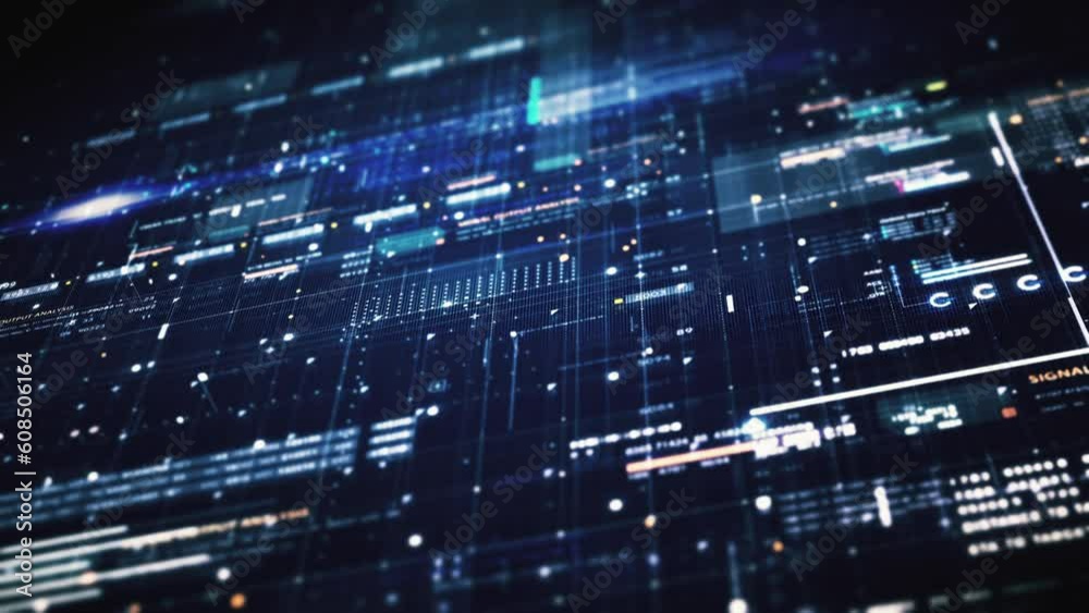 Advance data matrix, telemetry and encrypt numbers simulation user interface display in cyber space abstract de-focus environment background Advance data matrix, telemetry and encrypt numbers simulation user interface display in cyber space abstract de-focus environment background