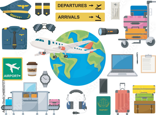 Set of airport element collection