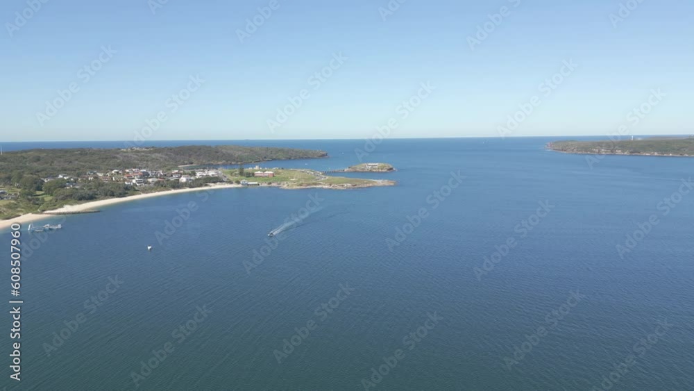 Aerial flight on the Botany Bay heading to Bare Island La Perouse Aerial flight on the Botany Bay heading to Bare Island La Perouse