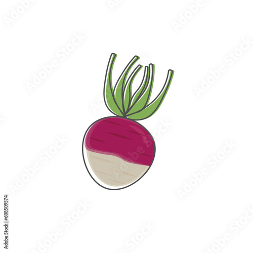 Turnip Line Art Cartoon Illustration Logo