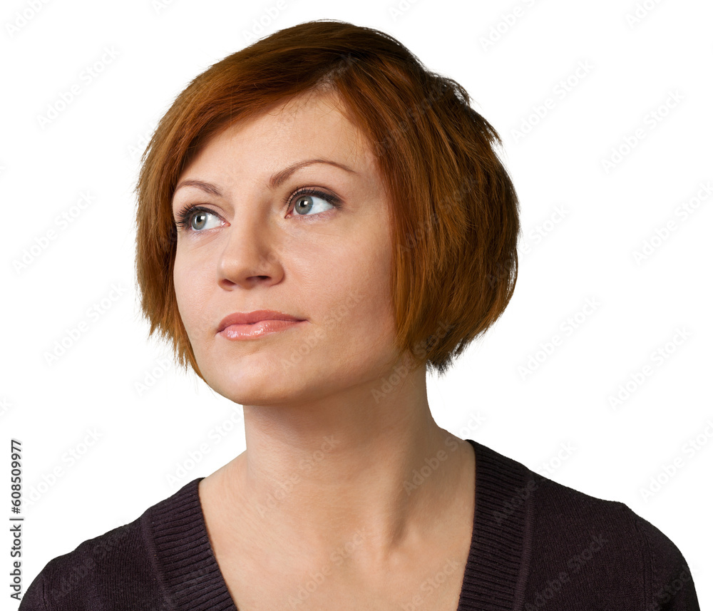 Portrait young business woman look Portrait young business woman look