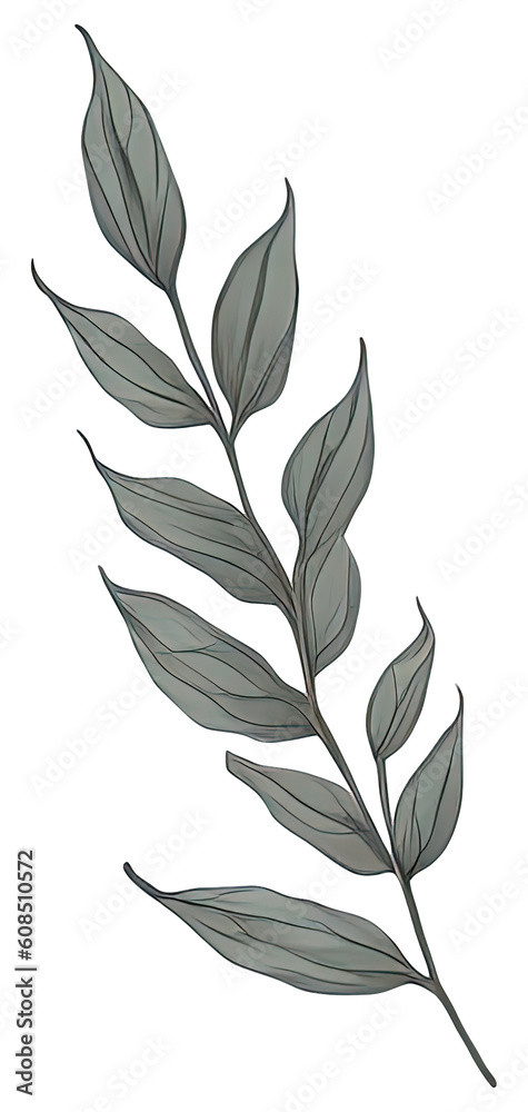 Watercolor green leave. Generative AI Watercolor green leave. Generative AI