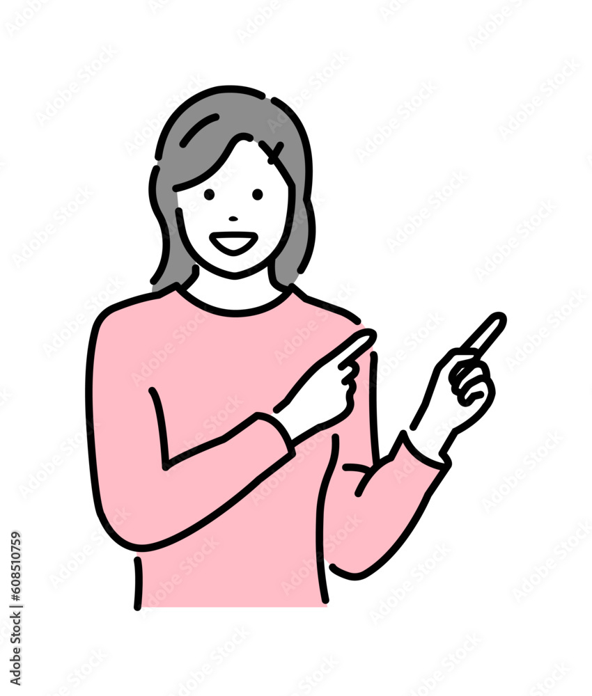 Young woman pointing (intorducing ) vector illustration Young woman pointing (intorducing ) vector illustration
