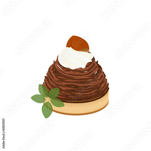 Logo Illustration of Chocolate Flavored Mont Blanc Cake