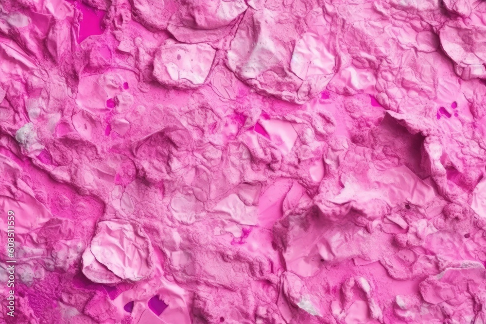 detailed close-up view of a textured pink rock wall Generative AI